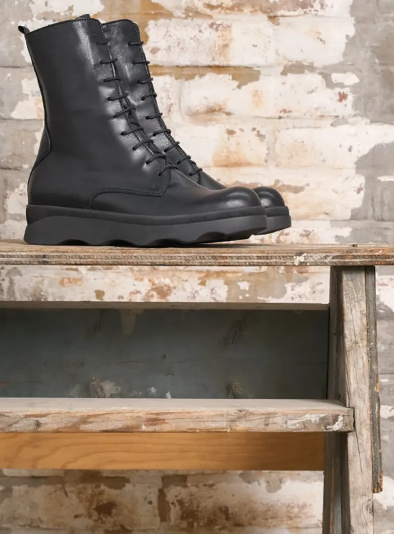 DAMES Wolky Veterlaarzen|Herfst/Winter<Mito - zwart leer