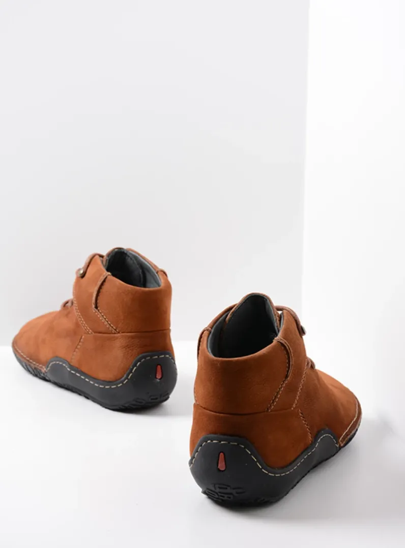 DAMES Wolky Hoge Veterschoenen|Herfst/Winter<Mokola - cognac nubuck