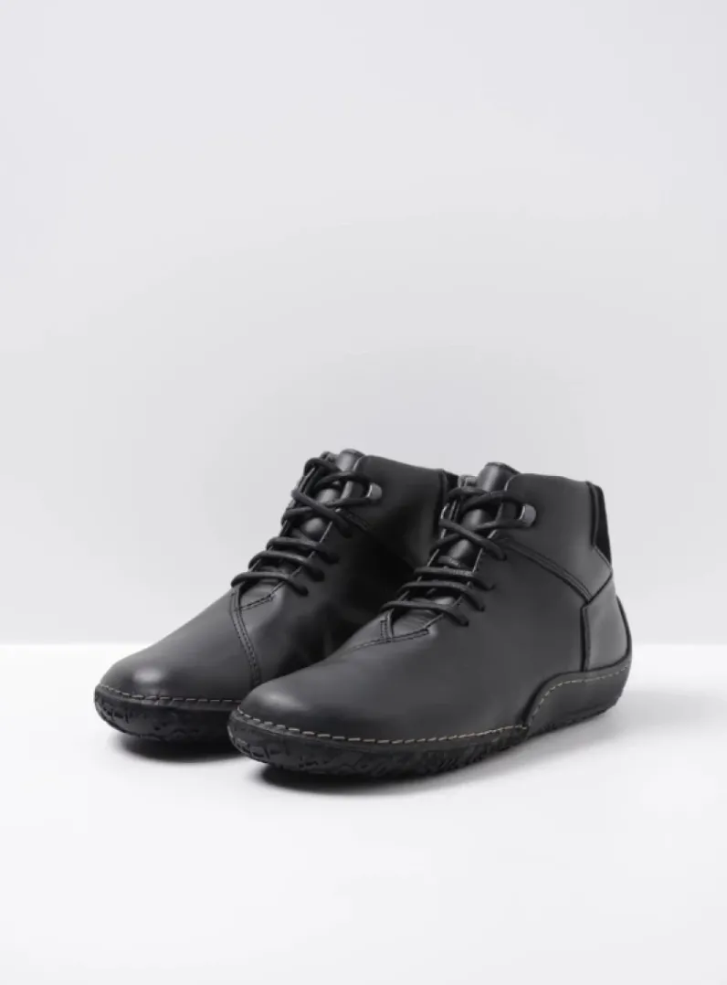 DAMES Wolky Hoge Veterschoenen|Herfst/Winter<Mokola - zwart leer