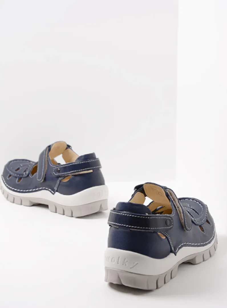 DAMES Wolky Bandschoenen<Move - blauw zomer leer