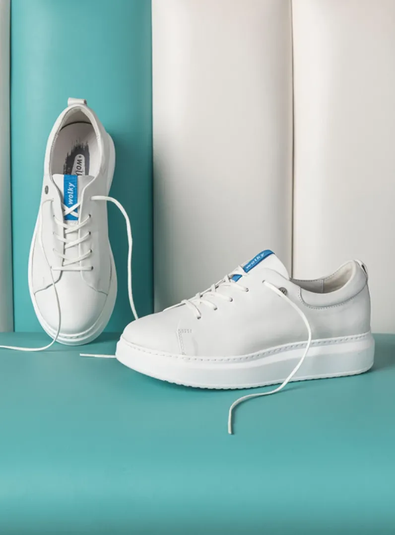 DAMES Wolky Lage Veterschoenen|Sneakers<Move it - wit leer