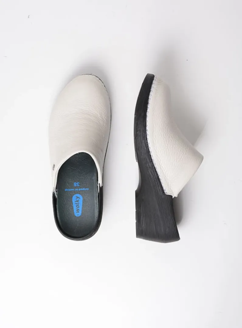 DAMES Wolky Klompen|Herfst/Winter<Multi Clog - creme wit leer