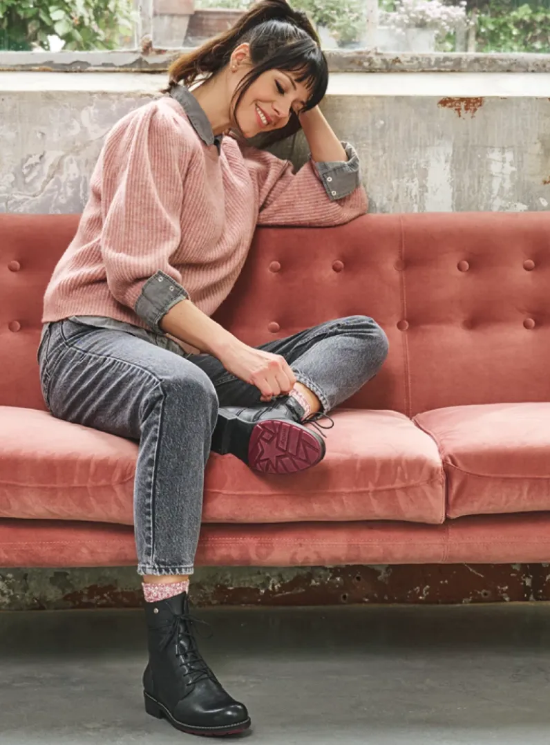 DAMES Wolky Herfst/Winter|Biker Boots<Murray HV - zwart leer