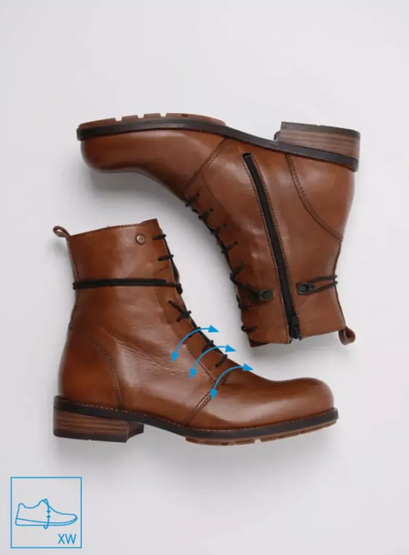 DAMES Wolky Veterlaarzen|Herfst/Winter<Murray XW - cognac leer