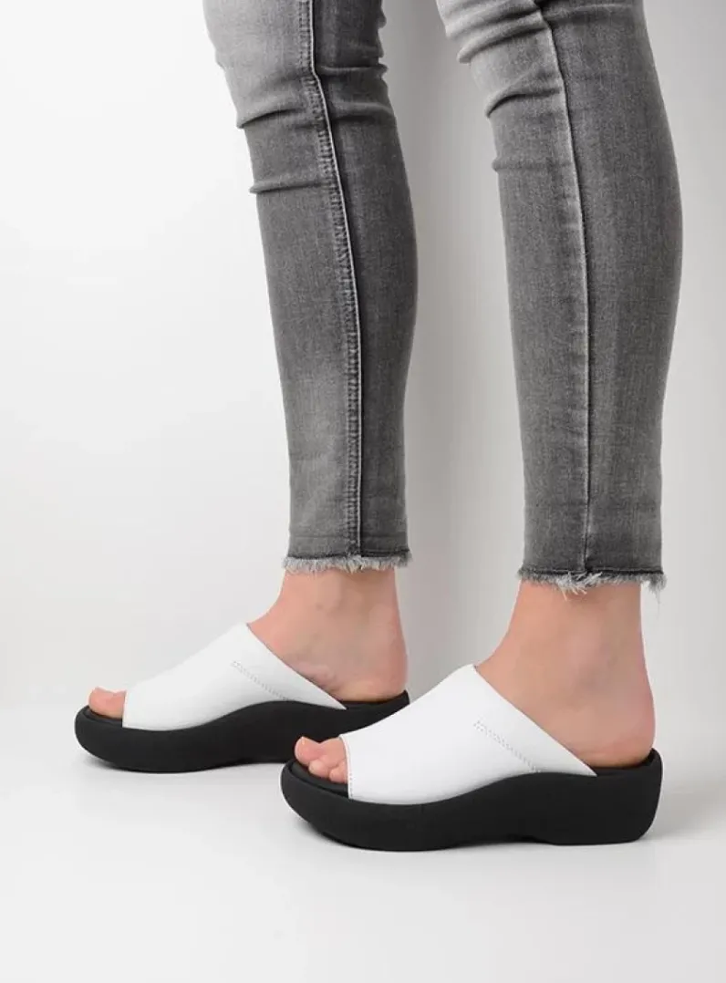 DAMES Wolky Slippers<Nassau - wit leer