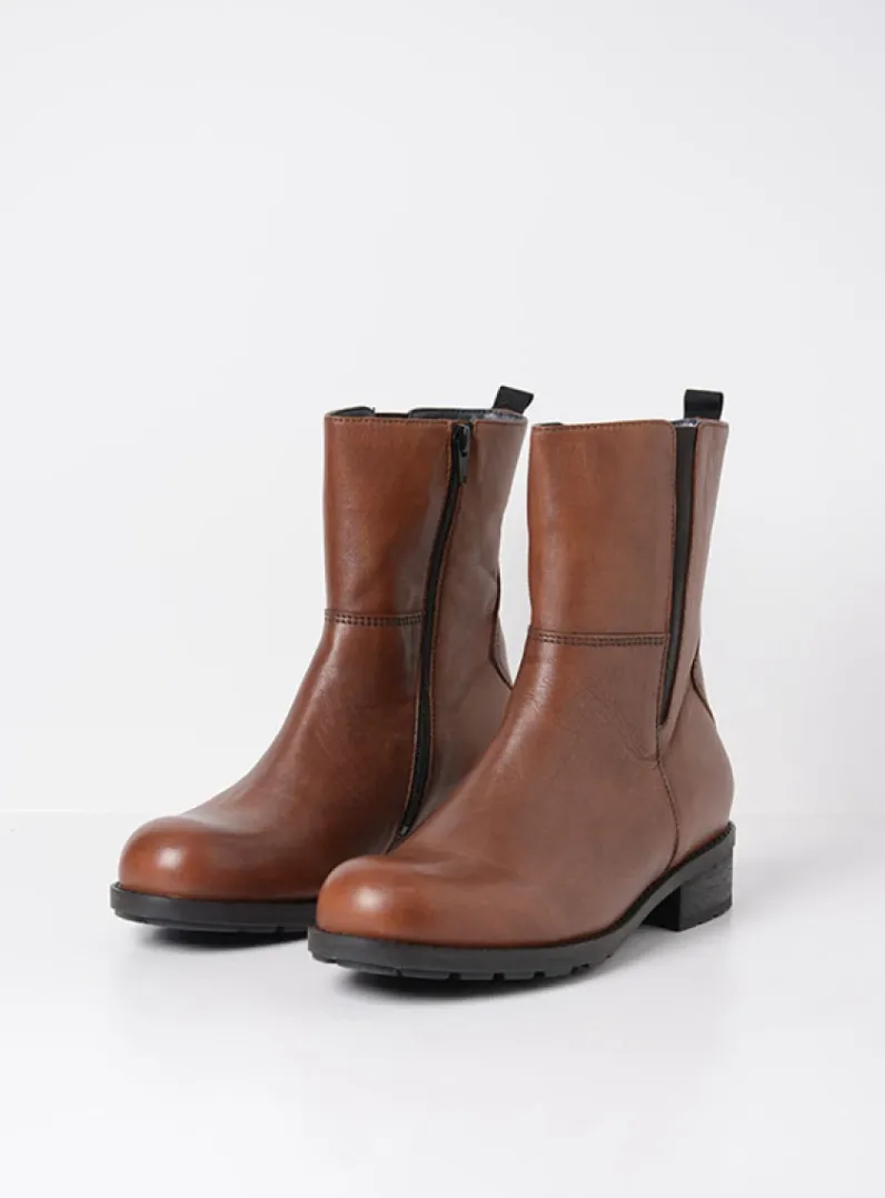 DAMES Wolky Halfhoge Laarzen|Herfst/Winter<Neola HV - 20430 cognac leer