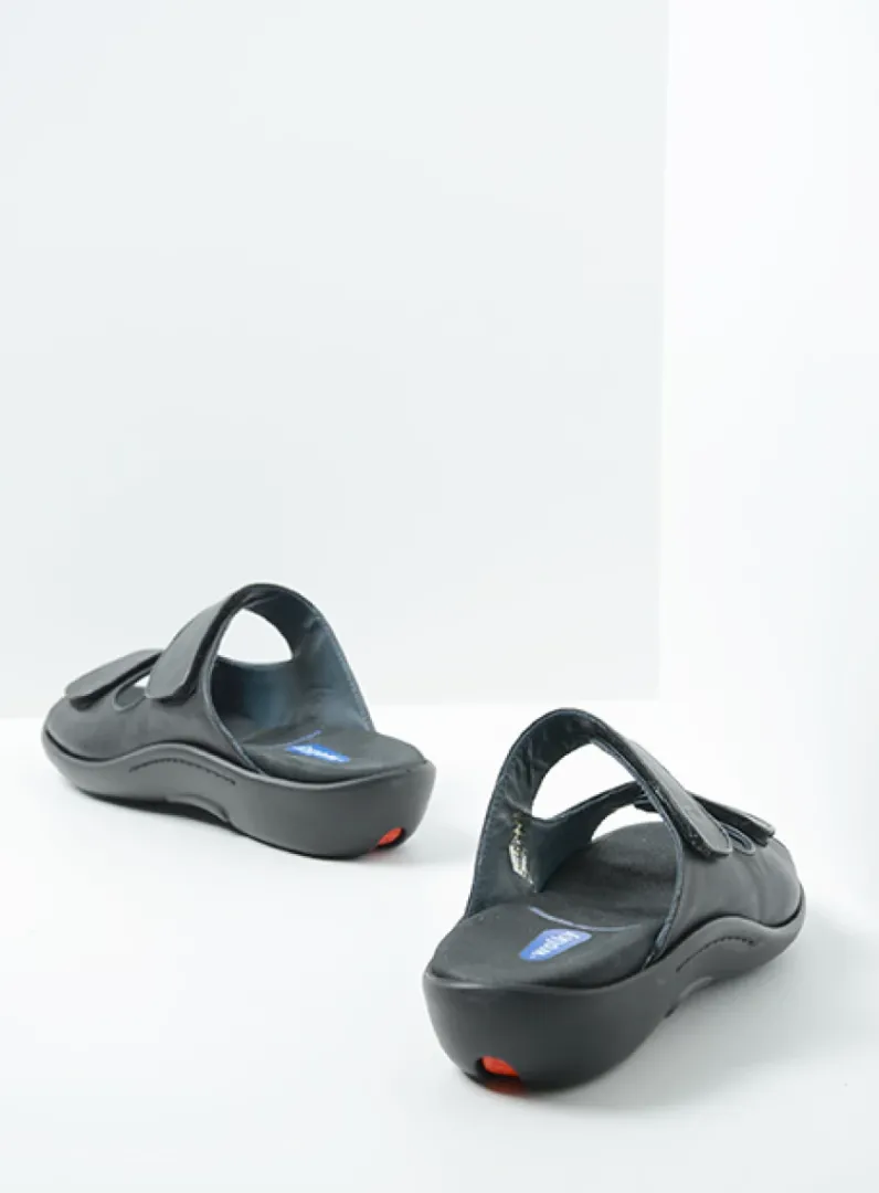 DAMES Wolky Slippers<Nepeta - zwart leer