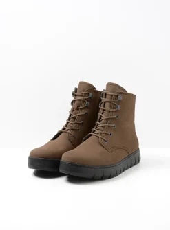 DAMES Wolky Hoge Veterschoenen|Veterlaarzen<New Wave - donker taupe nubuck