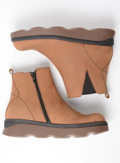 DAMES Wolky Herfst/Winter|Enkellaarsjes<Nigata - cognac nubuck