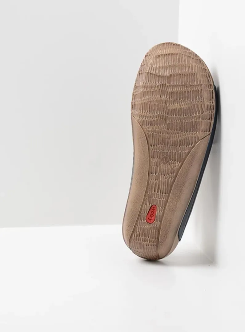 DAMES Wolky Slippers<Nomad - blauw leer