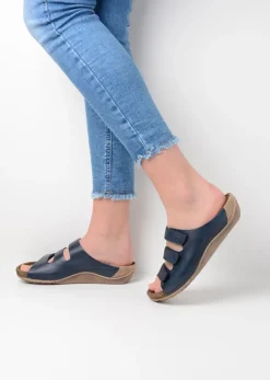 DAMES Wolky Slippers<Nomad - blauw leer