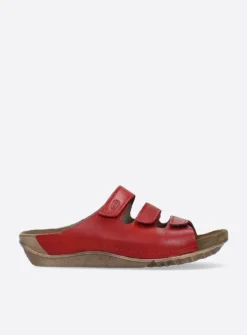 DAMES Wolky Slippers<Nomad - rood geolied leer