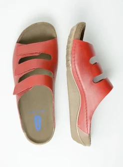 DAMES Wolky Slippers<Nomad - rood geolied leer