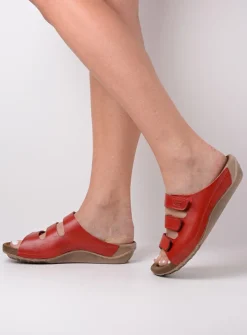 DAMES Wolky Slippers<Nomad - rood geolied leer