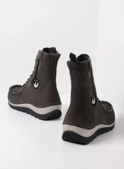 DAMES Wolky Hoge Veterschoenen|Veterlaarzen<Ocean - asfalt nubuck