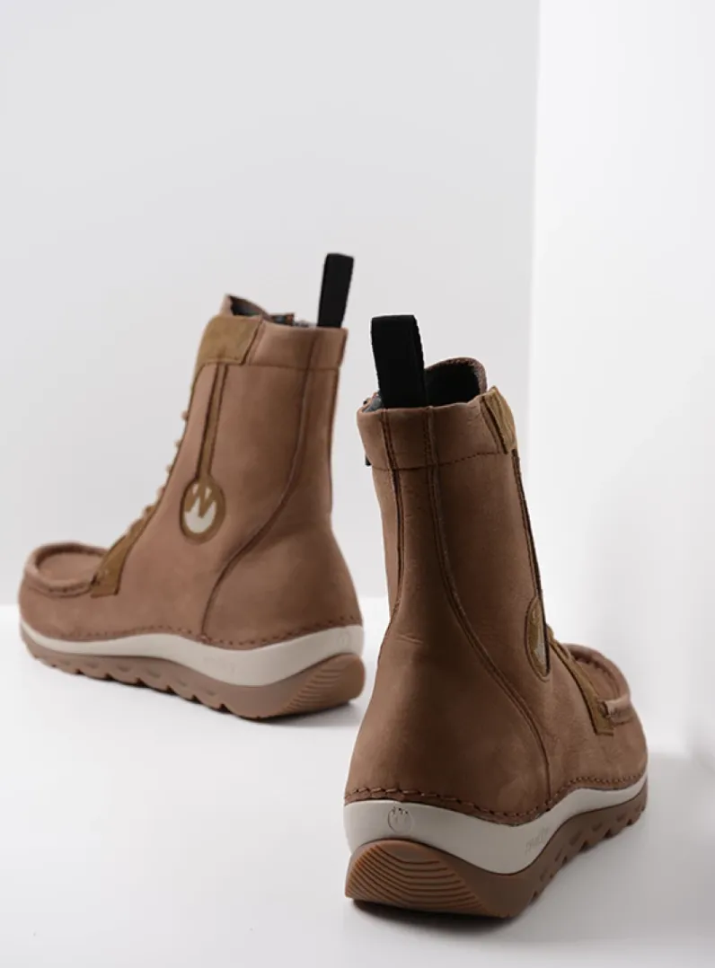 DAMES Wolky Hoge Veterschoenen|Veterlaarzen<Ocean - donker taupe nubuck