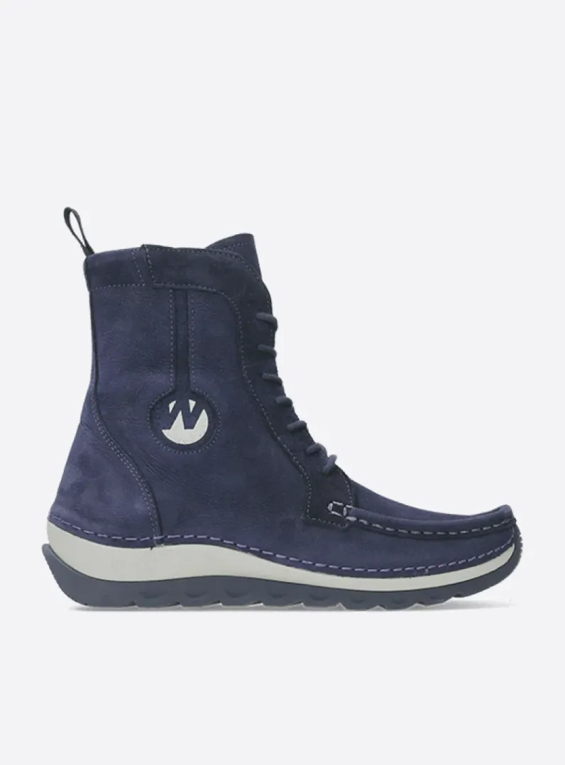 DAMES Wolky Hoge Veterschoenen|Veterlaarzen<Ocean - paars nubuck