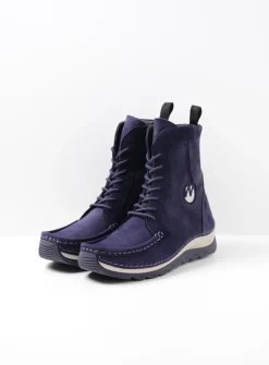 DAMES Wolky Hoge Veterschoenen|Veterlaarzen<Ocean - paars nubuck
