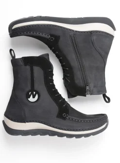 DAMES Wolky Hoge Veterschoenen|Veterlaarzen<Ocean - zwart nubuck