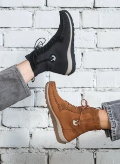 DAMES Wolky Hoge Veterschoenen|Veterlaarzen<Ocean - zwart nubuck