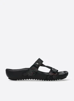 DAMES Wolky Slippers<O'Connor - zwart/blauw suede