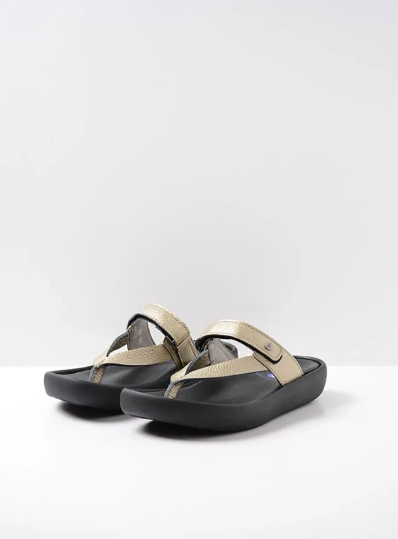 DAMES Wolky Slippers<Peace - goud leer