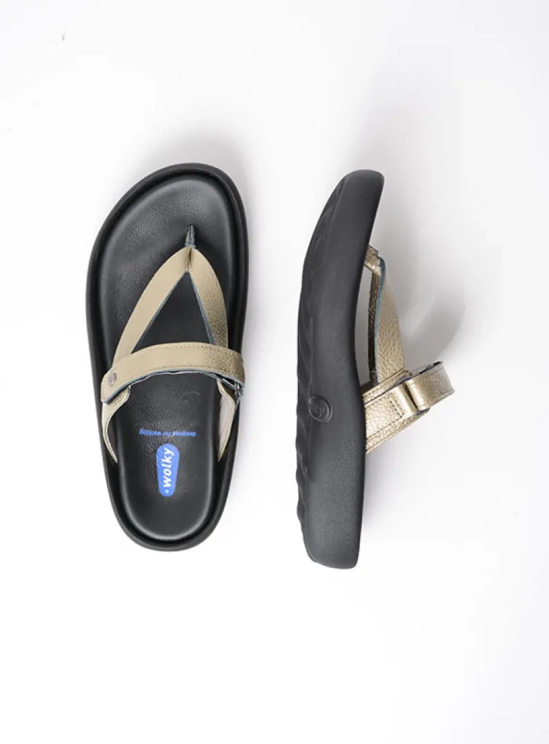 DAMES Wolky Slippers<Peace - goud leer