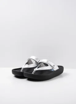 DAMES Wolky Slippers<Peace - zilver leer