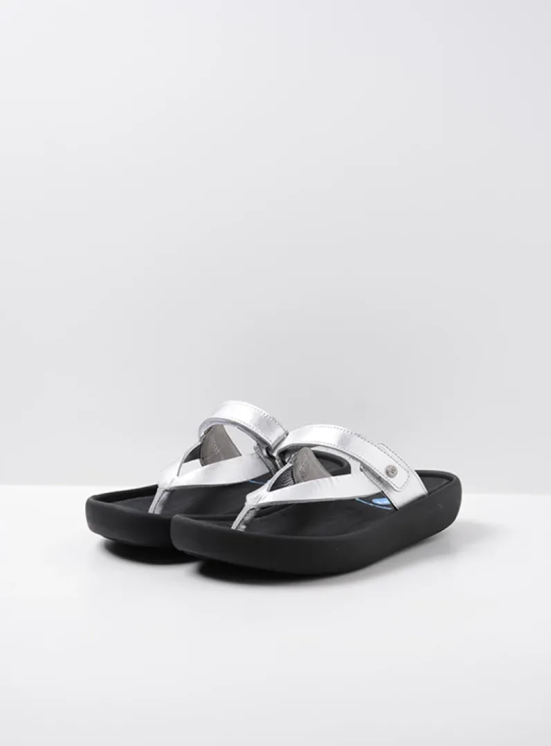 DAMES Wolky Slippers<Peace - zilver leer