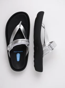 DAMES Wolky Slippers<Peace - zilver leer