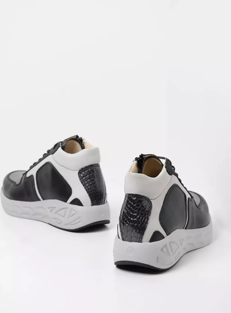 DAMES Wolky Hoge Veterschoenen|Herfst/Winter<Pep S2F - antraciet combi stretch leer