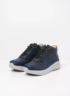 DAMES Wolky Hoge Veterschoenen|Herfst/Winter<Pep S2F - denim combi stretch leer