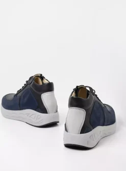 DAMES Wolky Hoge Veterschoenen|Herfst/Winter<Pep S2F - denim combi stretch leer