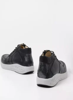 DAMES Wolky Hoge Veterschoenen|Herfst/Winter<Pep S2F - zwart combi stretchleer