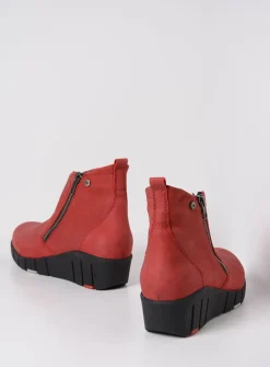 DAMES Wolky Herfst/Winter|Enkellaarsjes<Phoenix HV - donkerrood nubuck