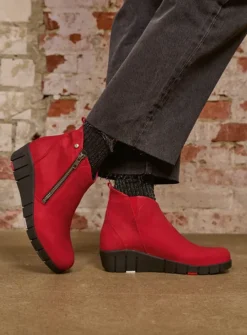 DAMES Wolky Herfst/Winter|Enkellaarsjes<Phoenix HV - donkerrood nubuck