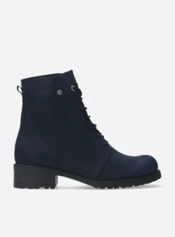 DAMES Wolky Veterlaarzen|Halfhoge Laarzen<Quinta F2F - blauw nubuck