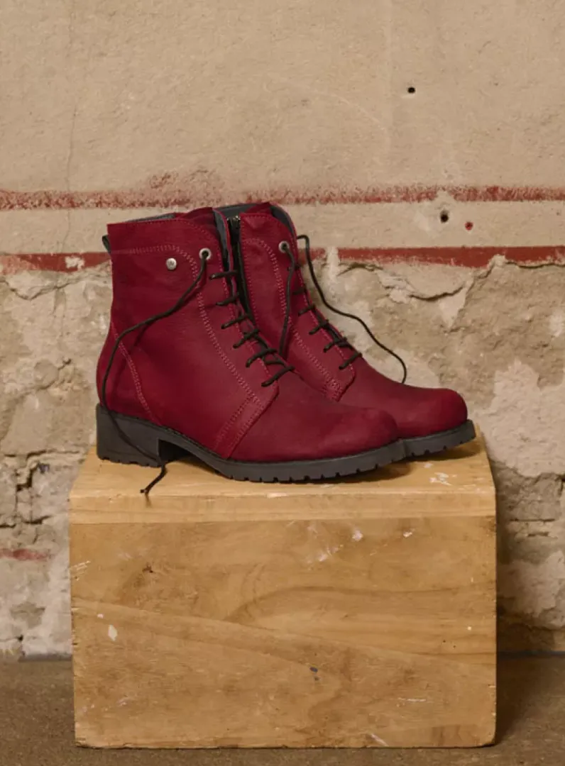 DAMES Wolky Veterlaarzen|Herfst/Winter<Quinta F2F - bordeauxrood nubuck