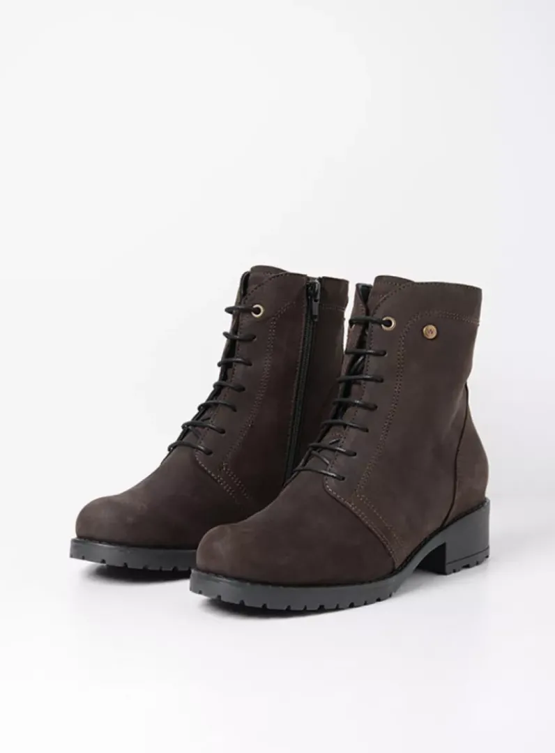DAMES Wolky Veterlaarzen|Halfhoge Laarzen<Quinta F2F - bruin nubuck