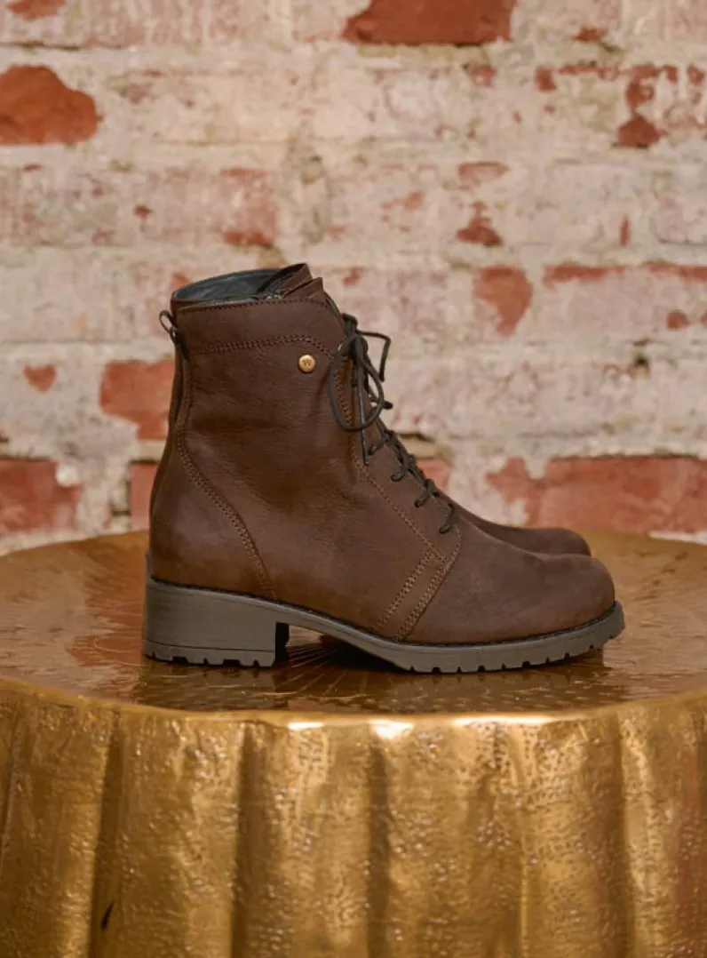 DAMES Wolky Veterlaarzen|Halfhoge Laarzen<Quinta F2F - bruin nubuck