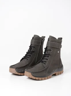 DAMES Wolky Hoge Veterschoenen|Veterlaarzen<Reach - asfalt nubuck