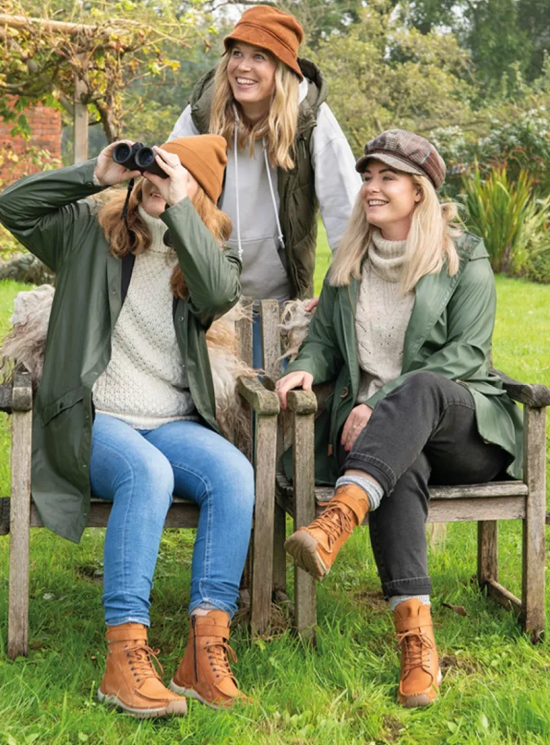 DAMES Wolky Hoge Veterschoenen|Veterlaarzen<Reach - cognac nubuck