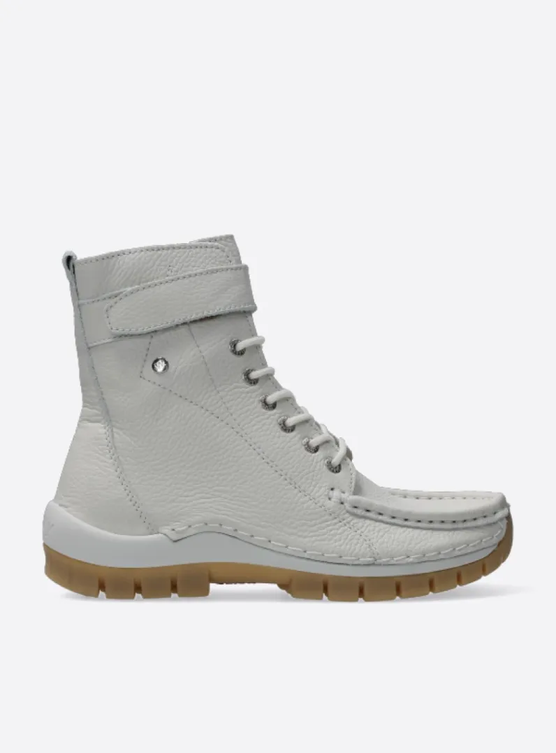 DAMES Wolky Hoge Veterschoenen|Veterlaarzen<Reach - creme wit leer
