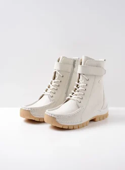 DAMES Wolky Hoge Veterschoenen|Veterlaarzen<Reach - creme wit leer