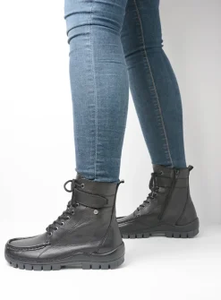 DAMES Wolky Hoge Veterschoenen|Veterlaarzen<Reach - zwart leer