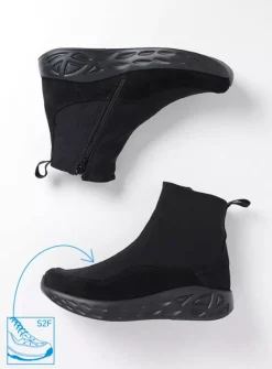 DAMES Wolky Wandelschoenen|Sneakers<Rebound S2F - zwart stretch suede