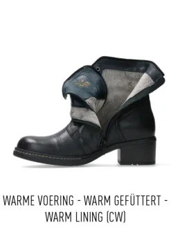 DAMES Wolky Veterlaarzen|Biker Boots<Red Deer CW - zwart leer