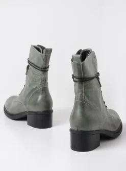 DAMES Wolky Veterlaarzen|Halfhoge Laarzen<Rimbley - castor grey leer