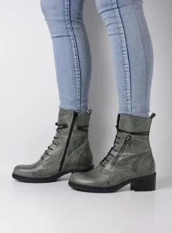 DAMES Wolky Veterlaarzen|Halfhoge Laarzen<Rimbley - castor grey leer