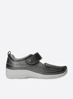 DAMES Wolky Herfst/Winter|Bandschoenen<Roll Combi - antraciet leer